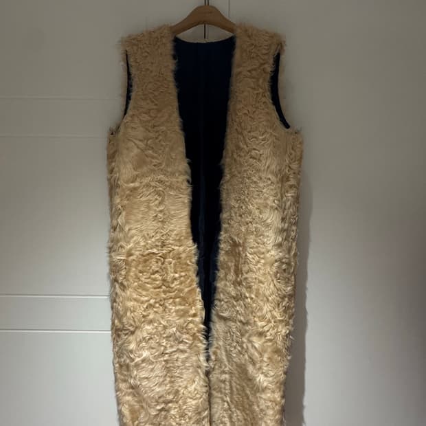 양털 롱베스트 네이비