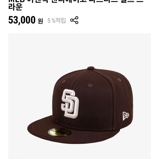 뉴에라 어센틱 샌디에이고 파드리스 얼트 브라운 59.6