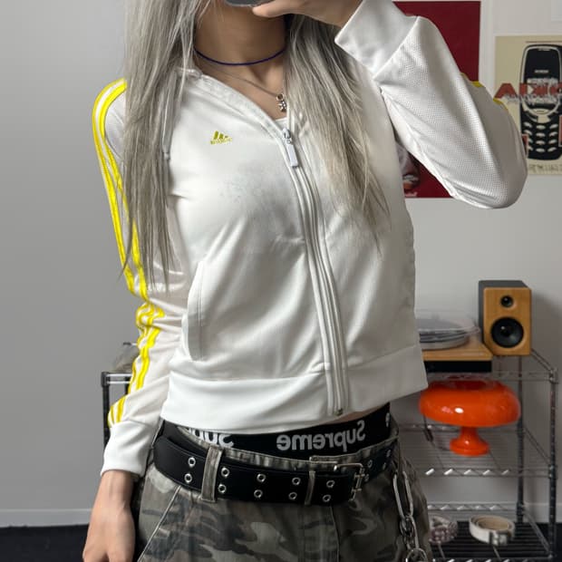 아디다스 메쉬 후드 화이트 져지