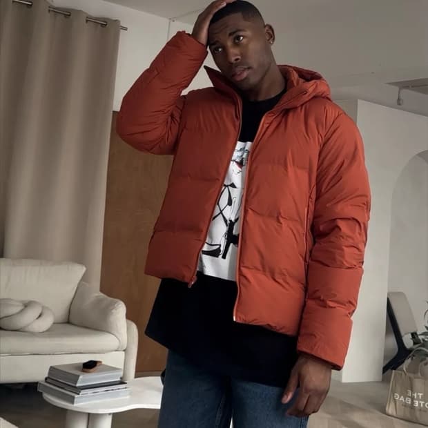 유니클로 재팬 3D 패딩 L Dark Orange