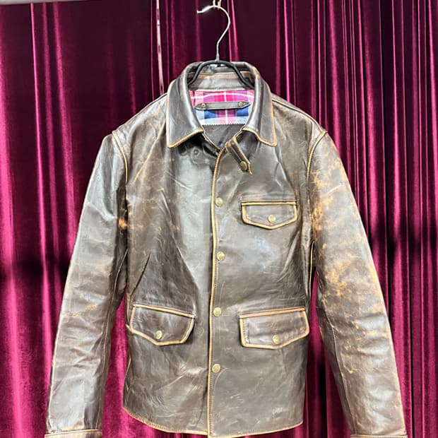 Horsehide leather aging jacket