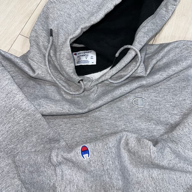 2XL] 챔피온 어센틱 후드티 그레이