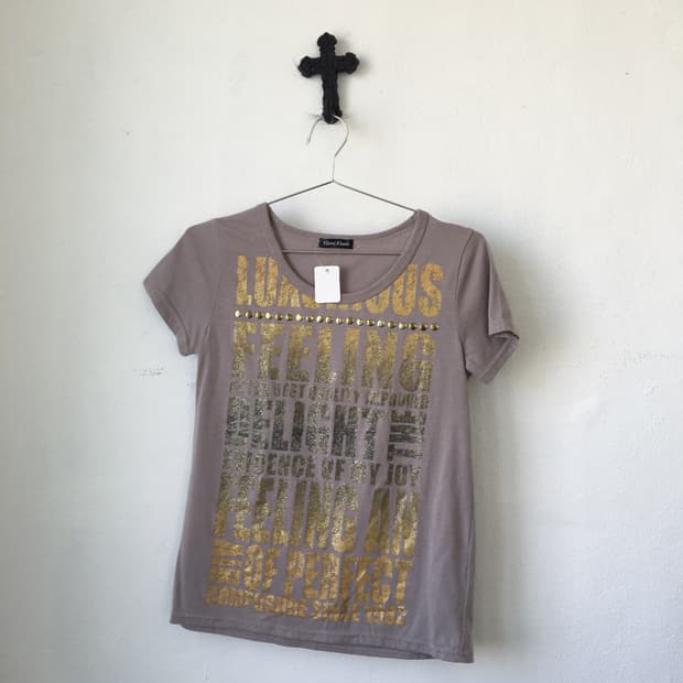 Lettering printing t shirt