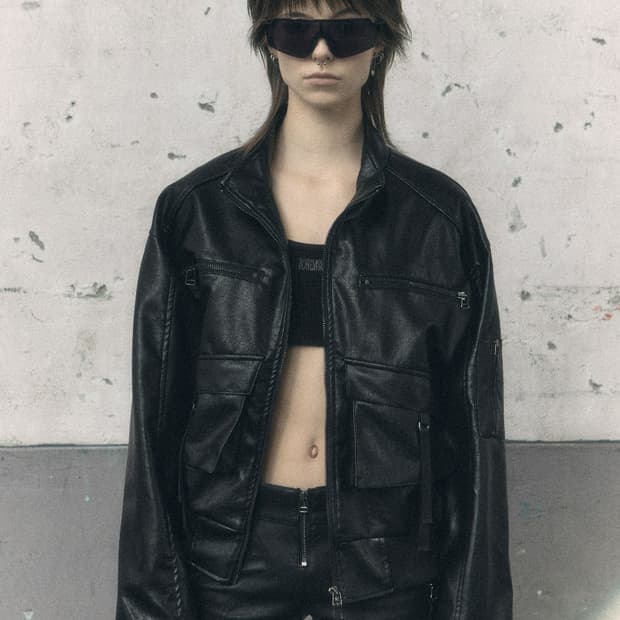 보헤미안 서울 하이넥 포켓 레더자켓