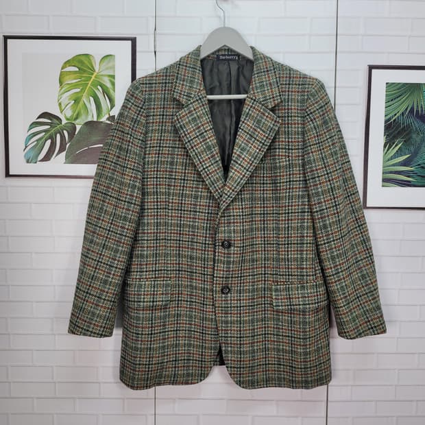 80s 버버리 하운드투스 울 블레이저 자켓 M 95사이즈
