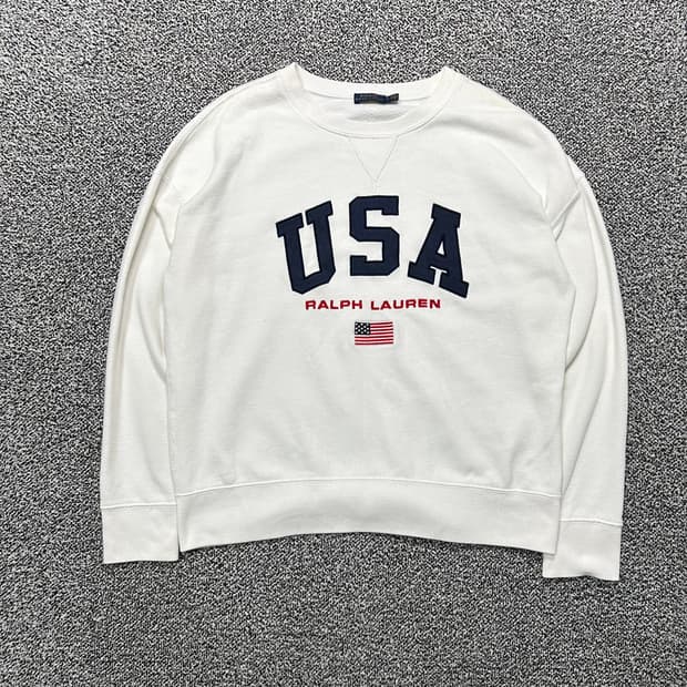 폴로 usa 화이트 맨투맨