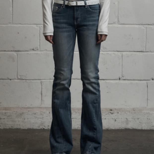 WRINKLE CAT WASHING DENIM PANTS LIGHT BL