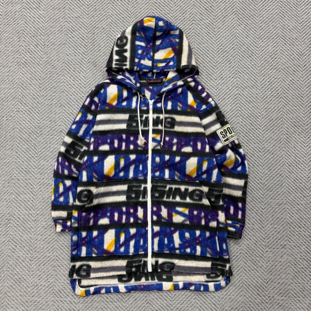 spoliner 레터링 패턴 플리스 자켓 v1435