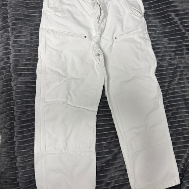 칼하트 화이트 흰색 더블니 팬츠 34사이즈
