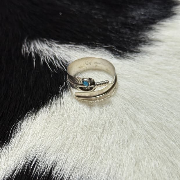 터키석 깃털 반지 925 실버