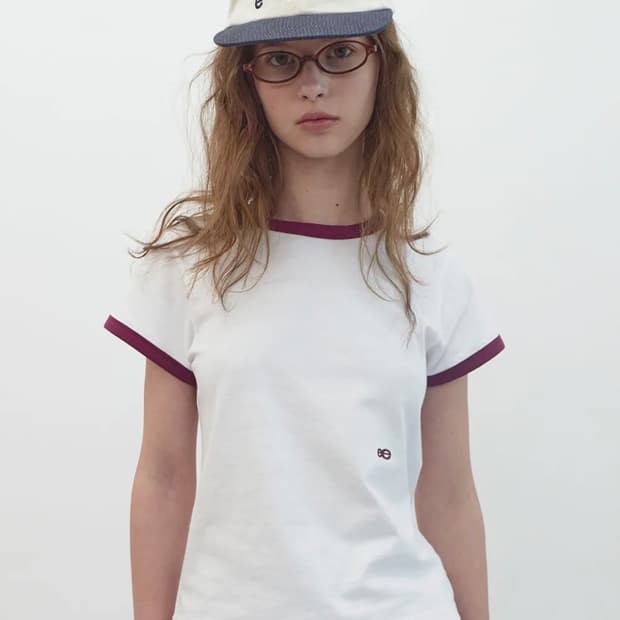 엔조 블루스 더블 로고 링거 티셔츠 (White)