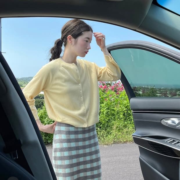 리플레인 니트 스커트