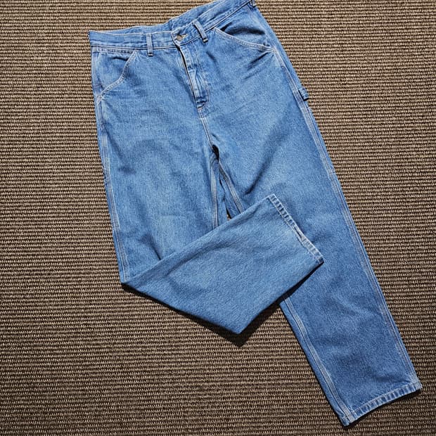 칼하트 싱글니 와이드 카펜터 데님 팬츠