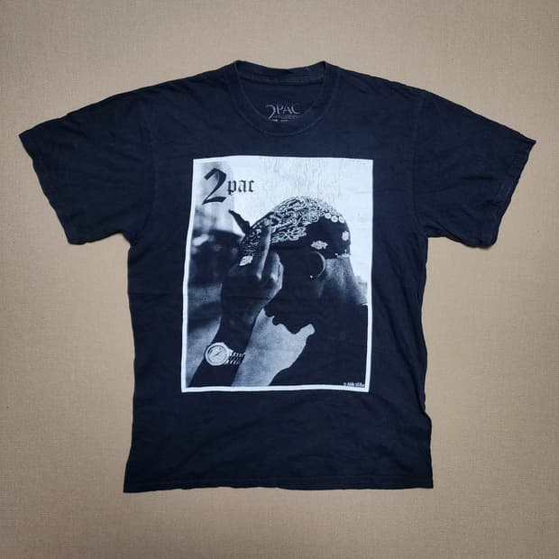 2PAC 투팍 공식 포토 프린트 반팔티