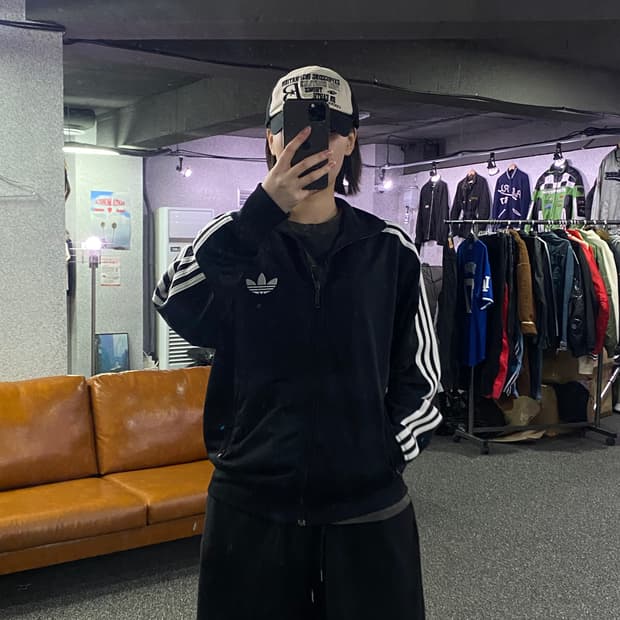 아디다스 오리지널 파이어버드 블랙 배색 트랙탑져지 B3001