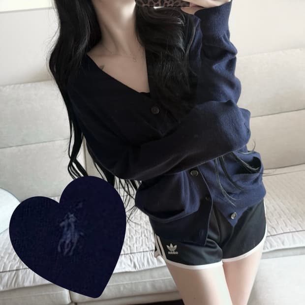 폴로 랄프로렌 딥네이비 메리노 울 가디건