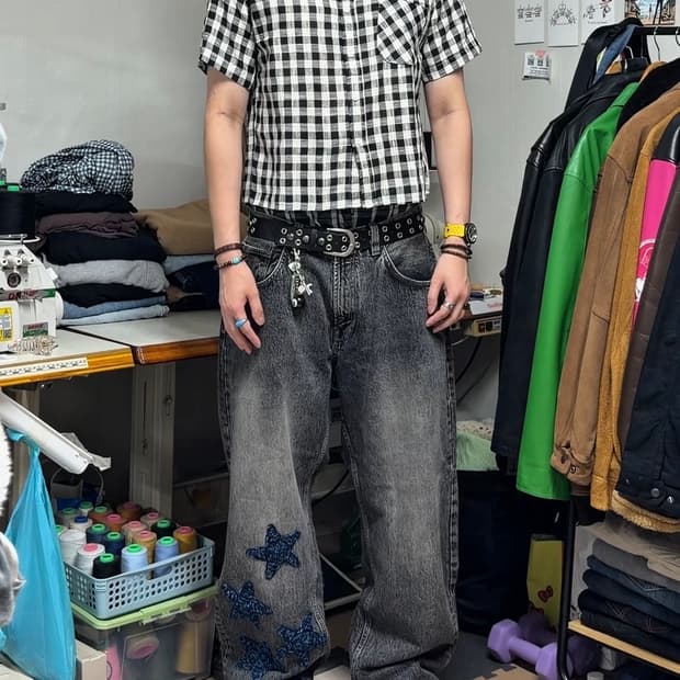 Rework star baggy jeans