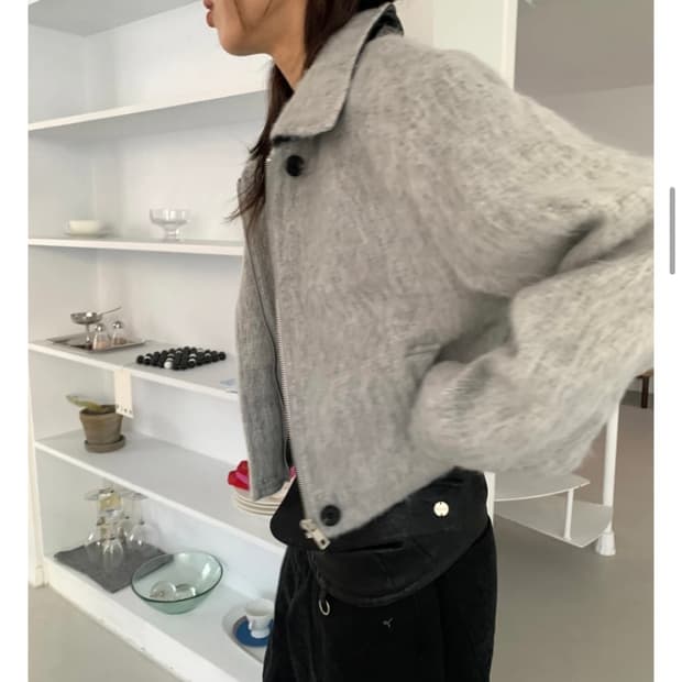 릿킴 모헤어 울 크롭 자켓