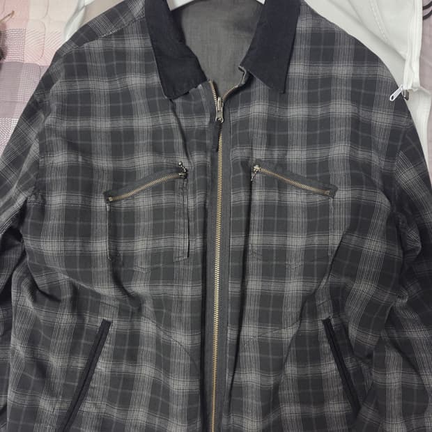 (4)폴리테루 라미체크 블루종 블랙/올리브