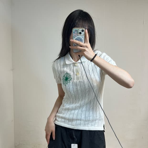 Mardi Mercredi Knit Collar T-Shirt