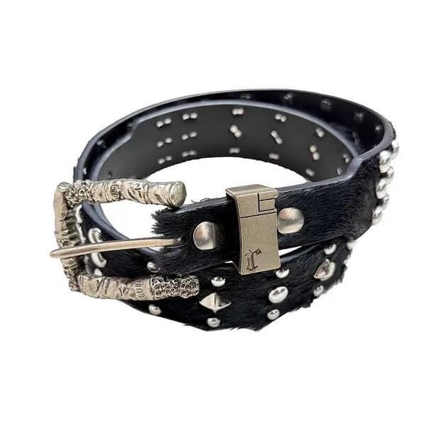 *Soldout Metal Scorpion Fur Leather Belt