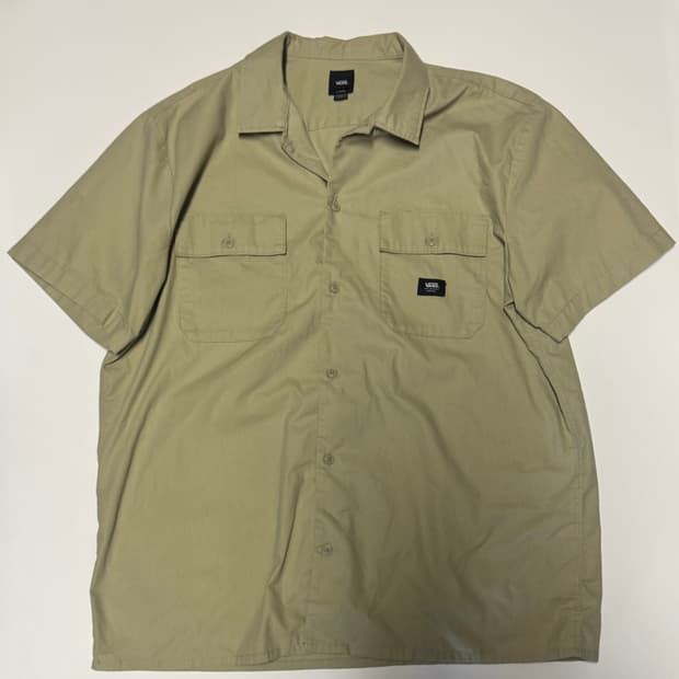 반스 Vans 투 포켓 오버핏 워크 반팔 셔츠 XL ~ 2XL 베이지