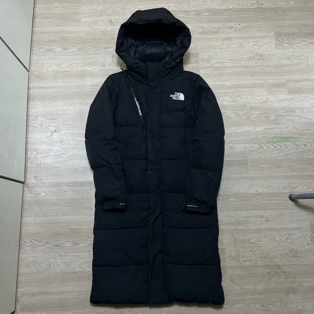 노스페이스 여성 하프돔 구스다운 후드 롱패딩 점퍼 [블랙] XS/85