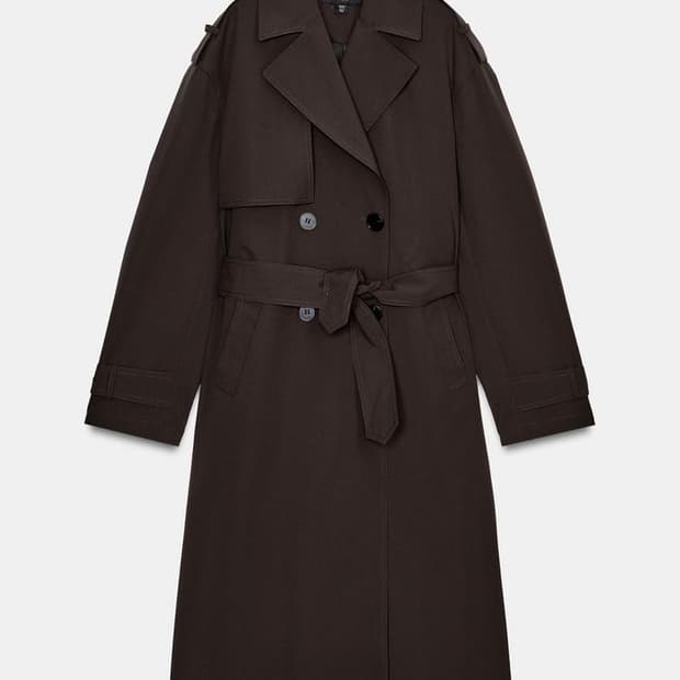 자라 방수 방풍 벨티드 롱 트렌치 코트 브라운 8073/074/70