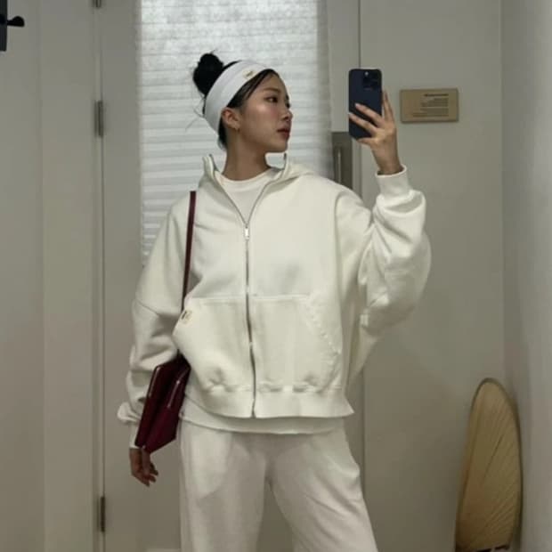 글로니 클래식 박시 후드집업