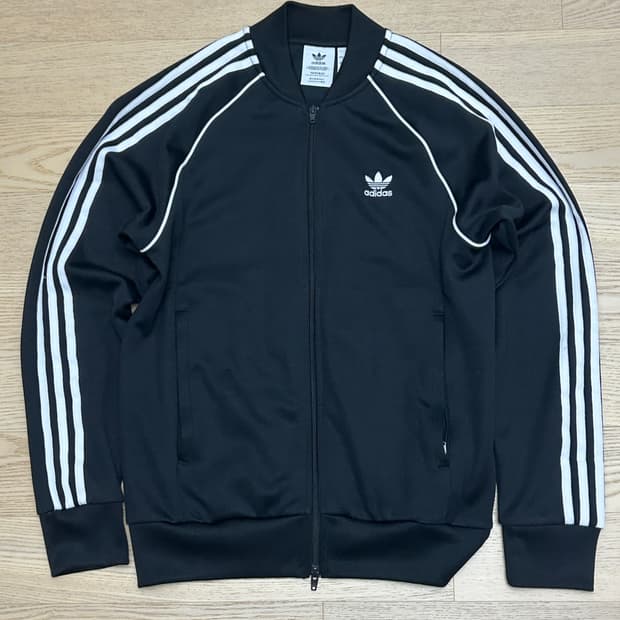 슈퍼스타 루즈 트랙탑 져지 블랙 화이트