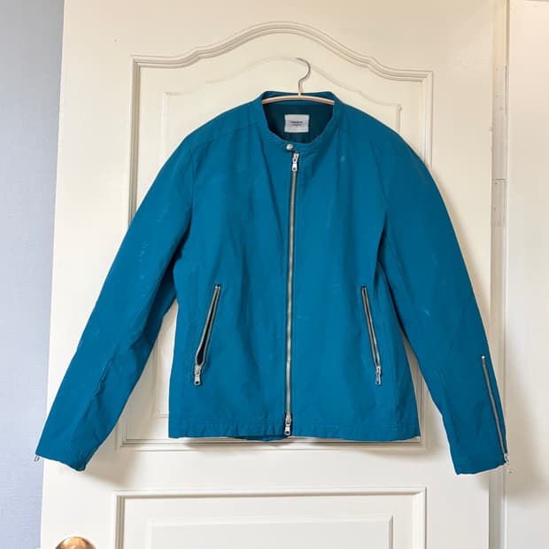 N.MASAKI COLORS 청록 바이커 자켓  빈티지