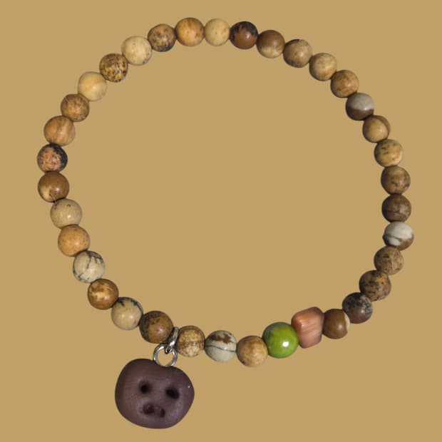 [핸드메이드] 귀여운 감자 팬던트 비즈팔찌 (무료배송)