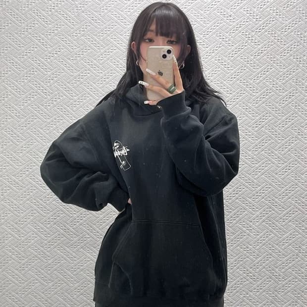 스투시 스트릿 빅 사운드 집 프린팅 후드티 L C11002