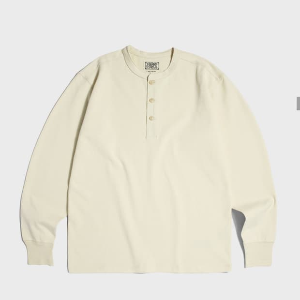 [3XL]브론슨 빈티지 헨리넥 롱슬리브 아이보리