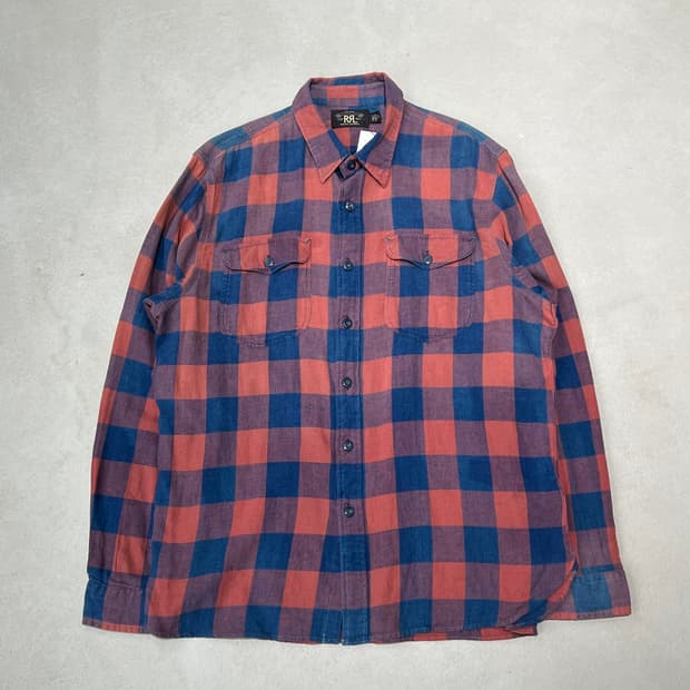 더블알엘 플란넬 체크셔츠 s08826