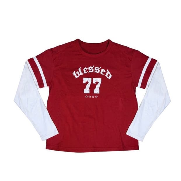 i feel lucky 77 layered tshirts red M