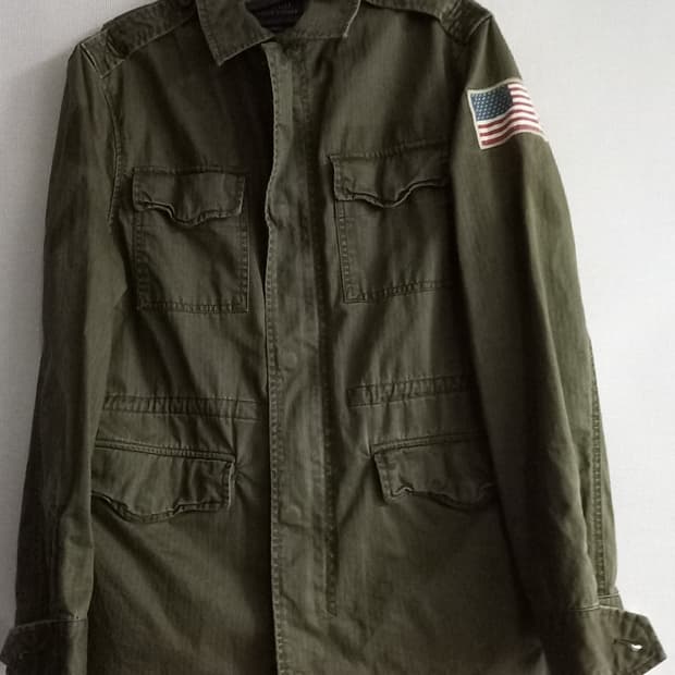 폴로 POLO 성조기 카키 야상 여자 자켓 90/S