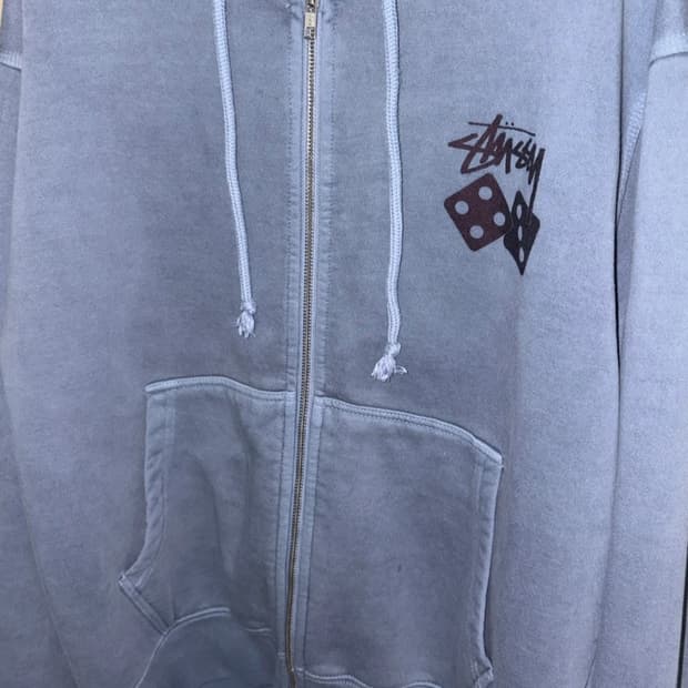 스투시 다이스 피그먼트 다이드 집업 후드 기모버전