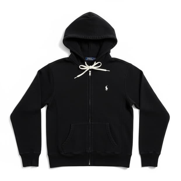 폴로 랄프로렌 화이트 포니 후드집업 블랙 XS