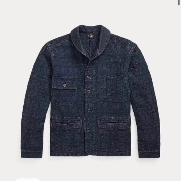 rrl 더블알엘 인디고 자카드 데크 오버셔츠