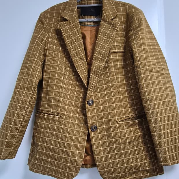 [아바몰리] 체크 블레이저 자켓