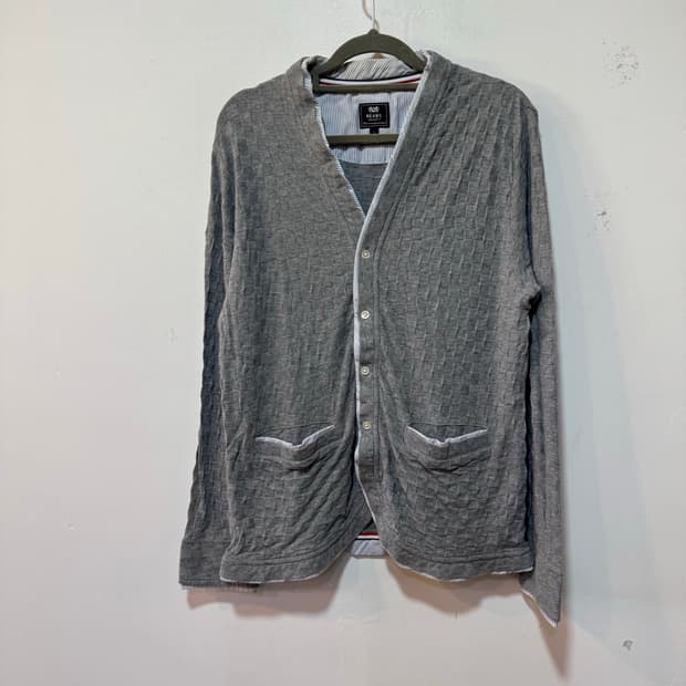 BEAMS HEART 그레이 패턴 가디건 L