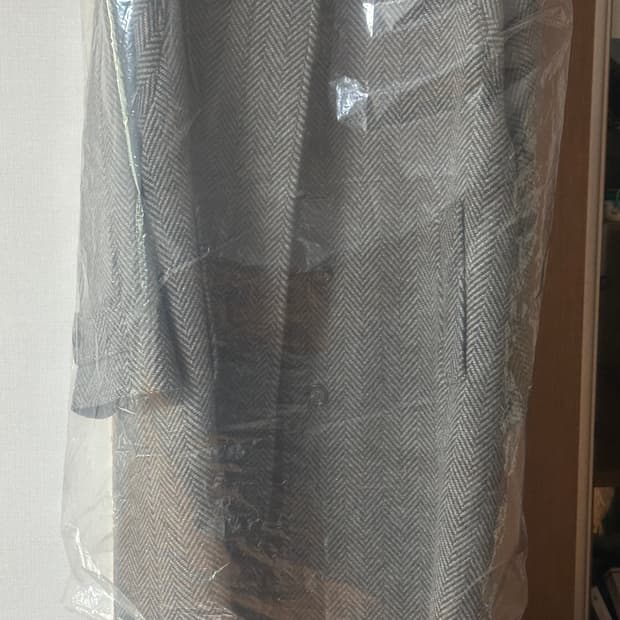 파사드패턴 오버핏 헤링본 발마칸 코트_grey brown