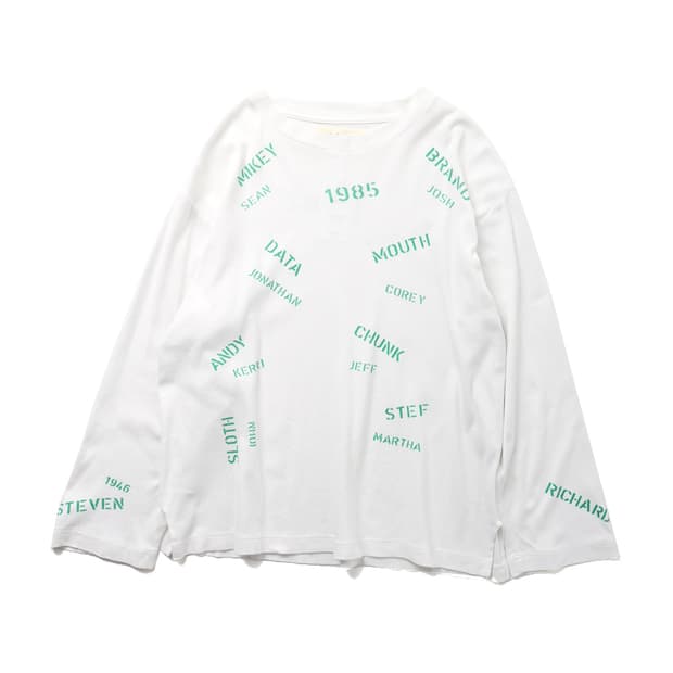 BEAMS BOY Message Print L/S T-shirt