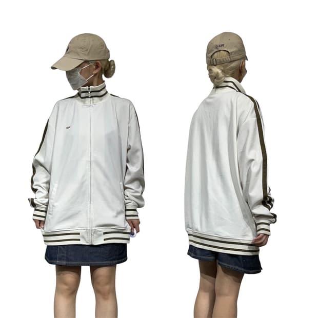 반스 화이트 블랙 사이드 라인 오버핏 트랙탑 져지 XL