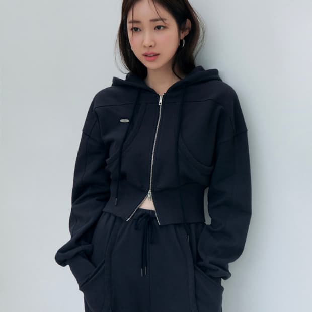 시티브리즈 - 더블포켓후드집업,포켓조거 셋업 (네이비)