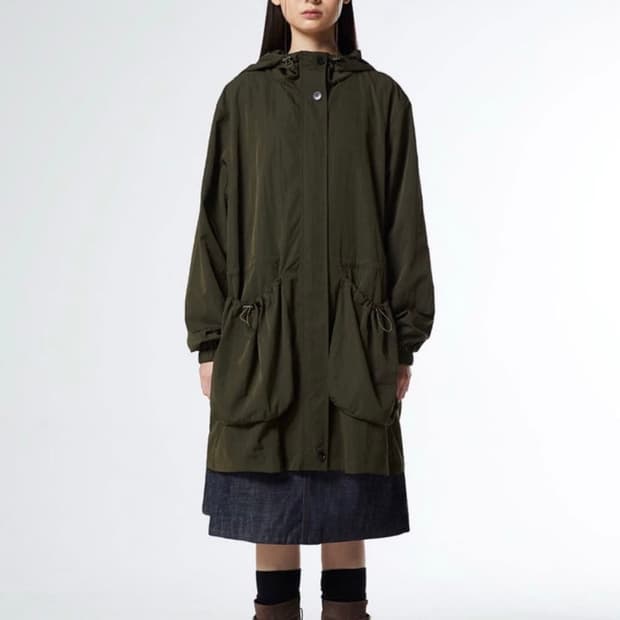 밀로우먼 스트링 포켓 후디 자켓 딥 카키