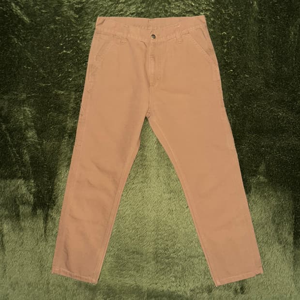 [30X32] 칼하트 WIP 덕 캔버스 싱글니 카펜터 팬츠 워시드 탄