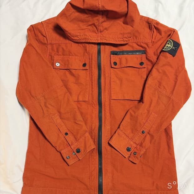 스톤아일랜드 오렌지 후드 자켓