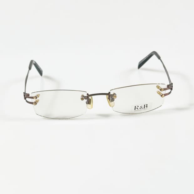 R&B EYEWEAR 반무테 스퀘어 메탈 빈티지 안경